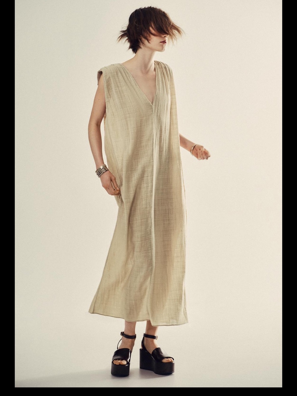 ZARA wrinkled effect gauze dress